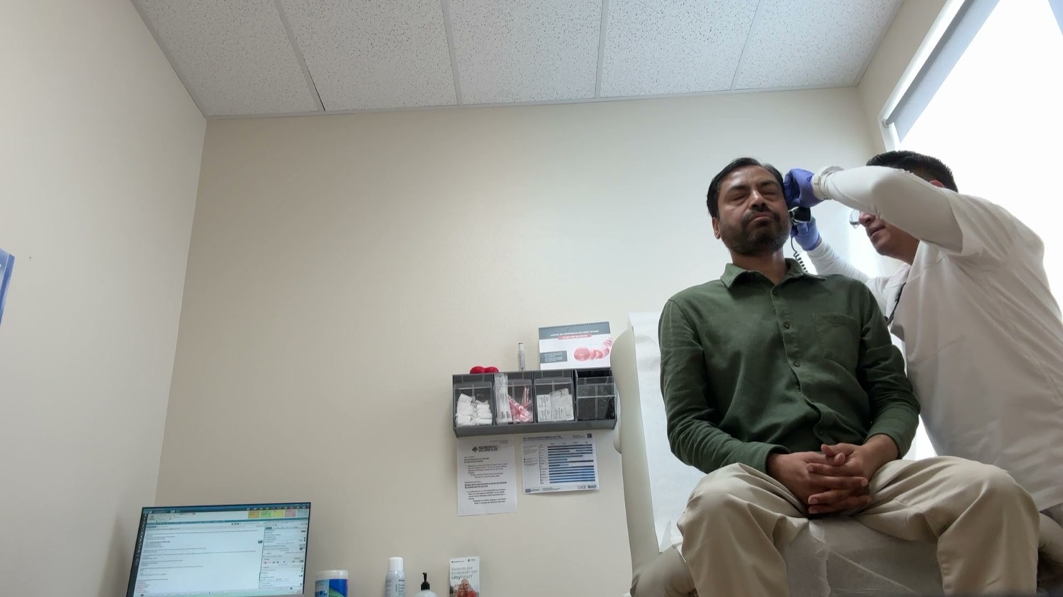 Dr. Prajya during his baseline clinic exam