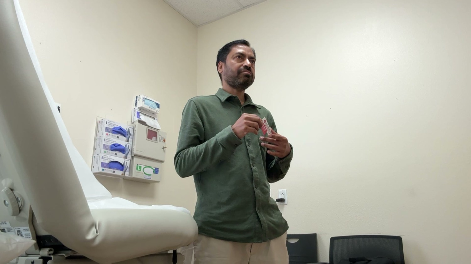 At the clinic during the annual physical
